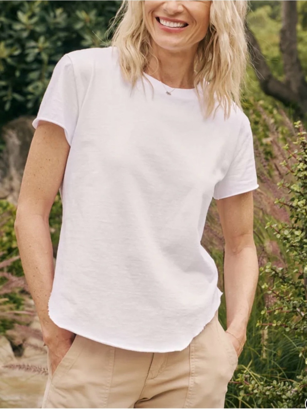 Frank & Eileen LAB Cotton Tee
In Soft Powder Blue Shade 
Quiet Luxury Minimalist